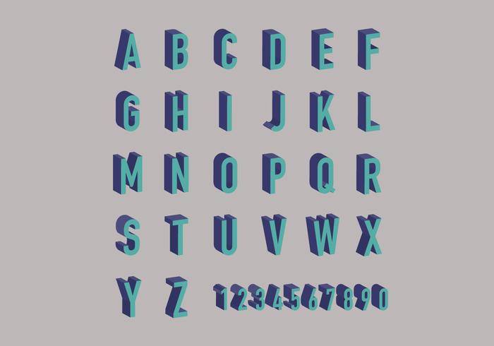Letras 3D传染媒介组装