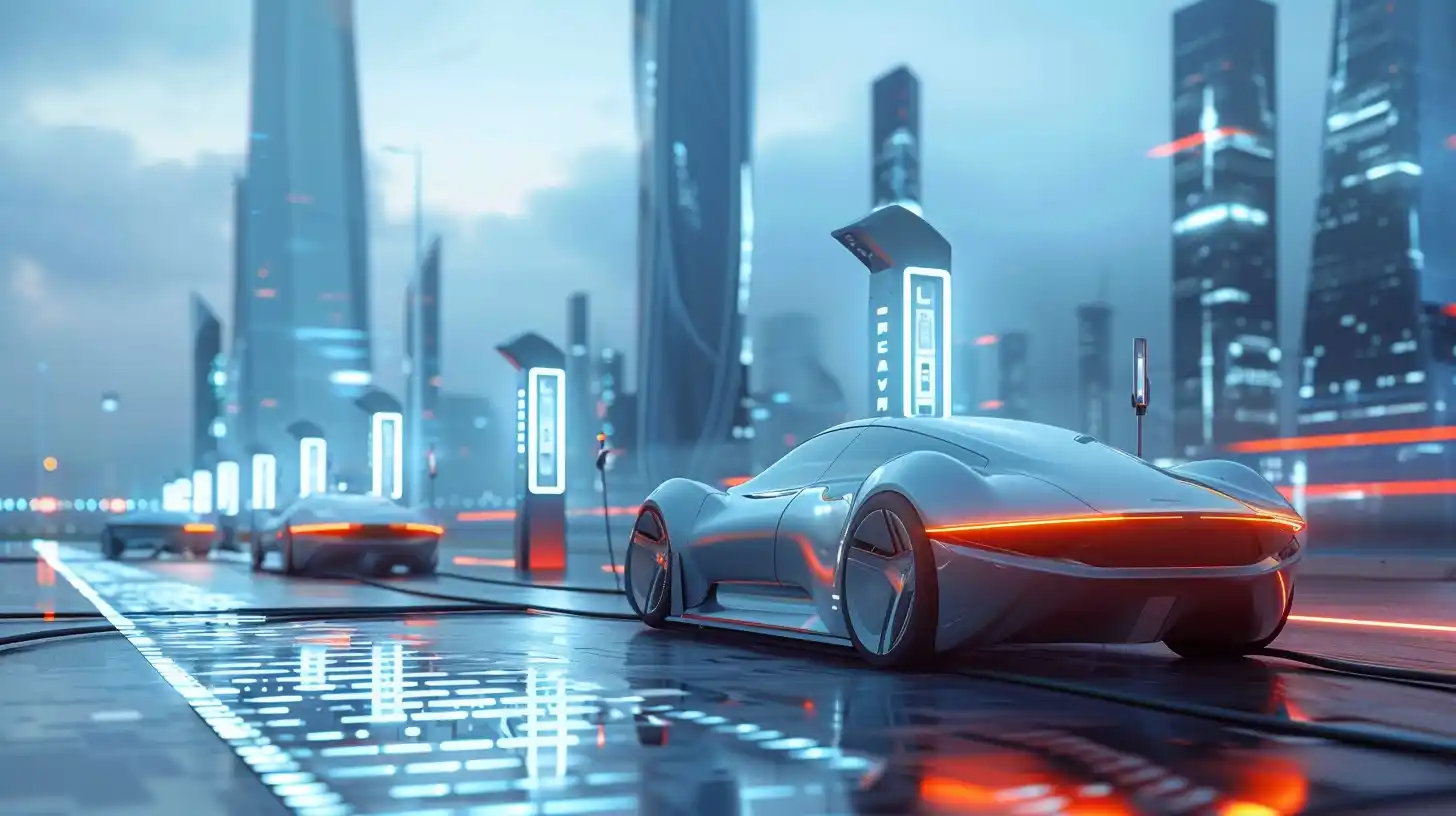 Futuristic Charging Station Midjourney提示词