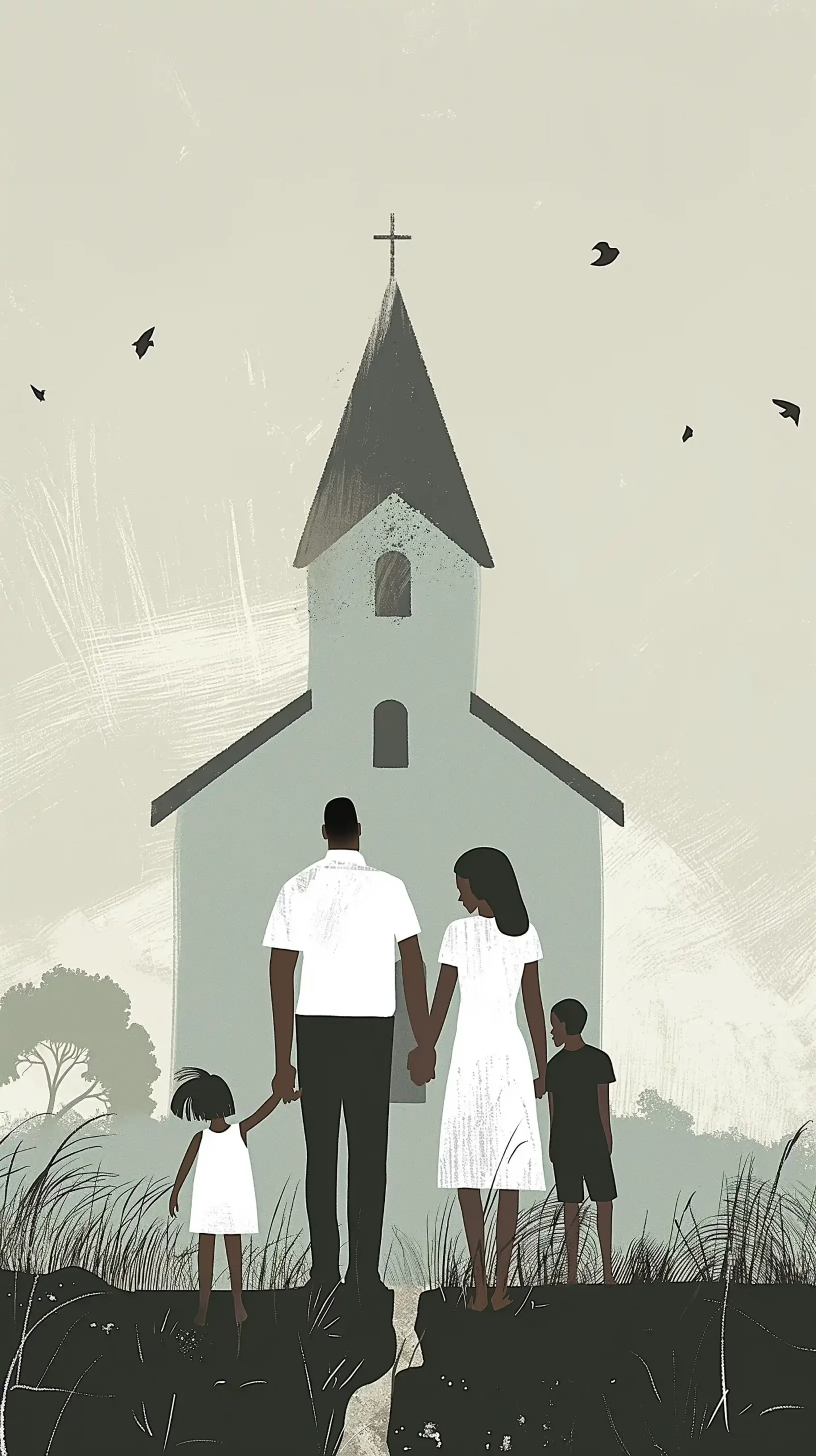 Modern Family Church Portrait Midjourney提示词
