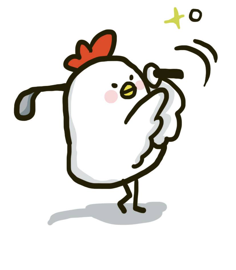 公鸡的高尔夫挥杆
