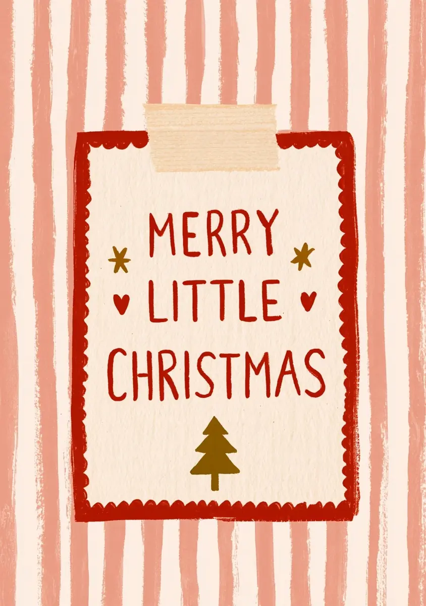 Scandinavian Christmas Gouache Print Midjourney提示词