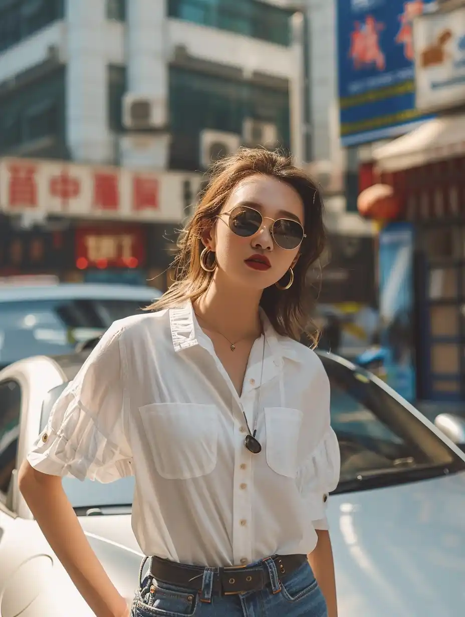 Shanghai Woman by Porsche Midjourney提示词