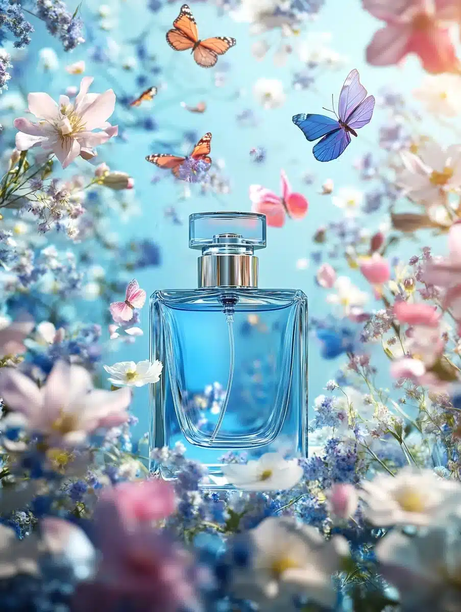 Perfume Bottle with Flora Midjourney提示词