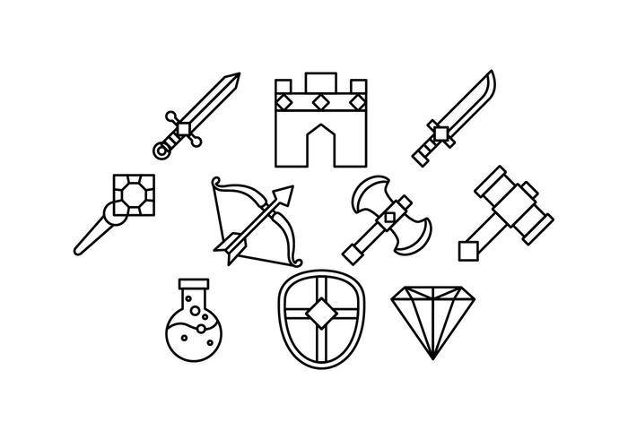 免费游戏Rpg线图标矢量