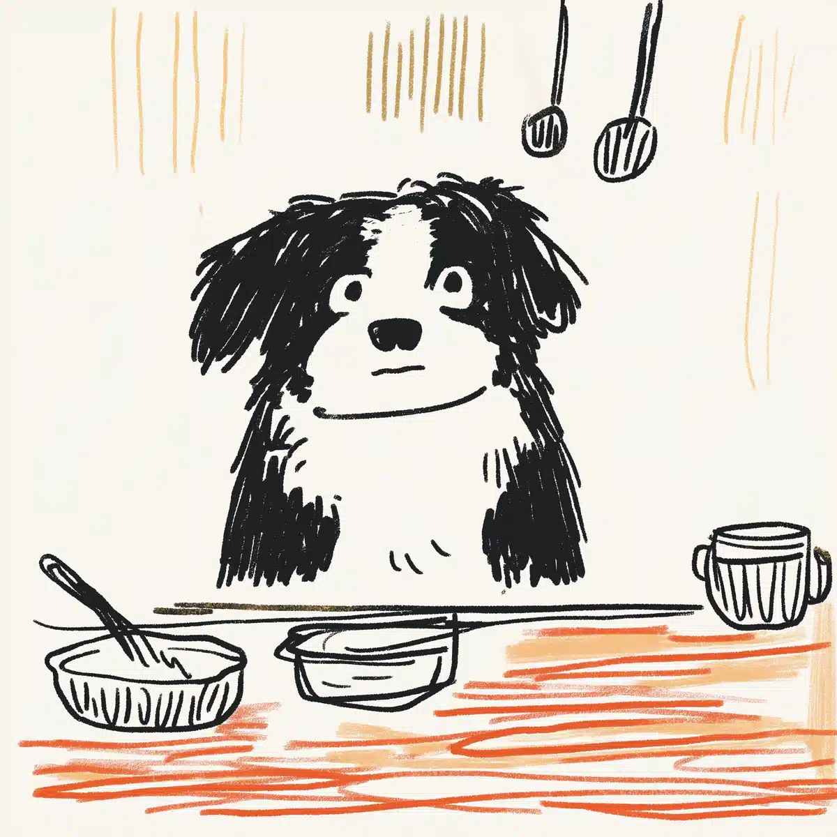 Depressed Australian Shepherd Chef Midjourney提示词