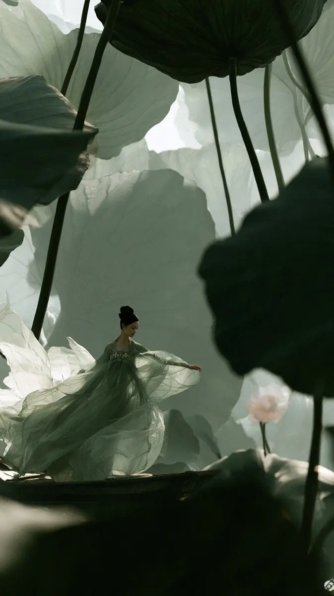Surreal Giant Lotus Pond Midjourney提示词