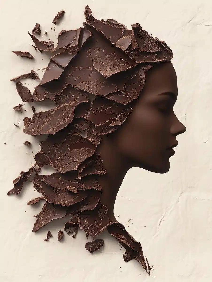 Silhouette Woman in Chocolate Midjourney提示词