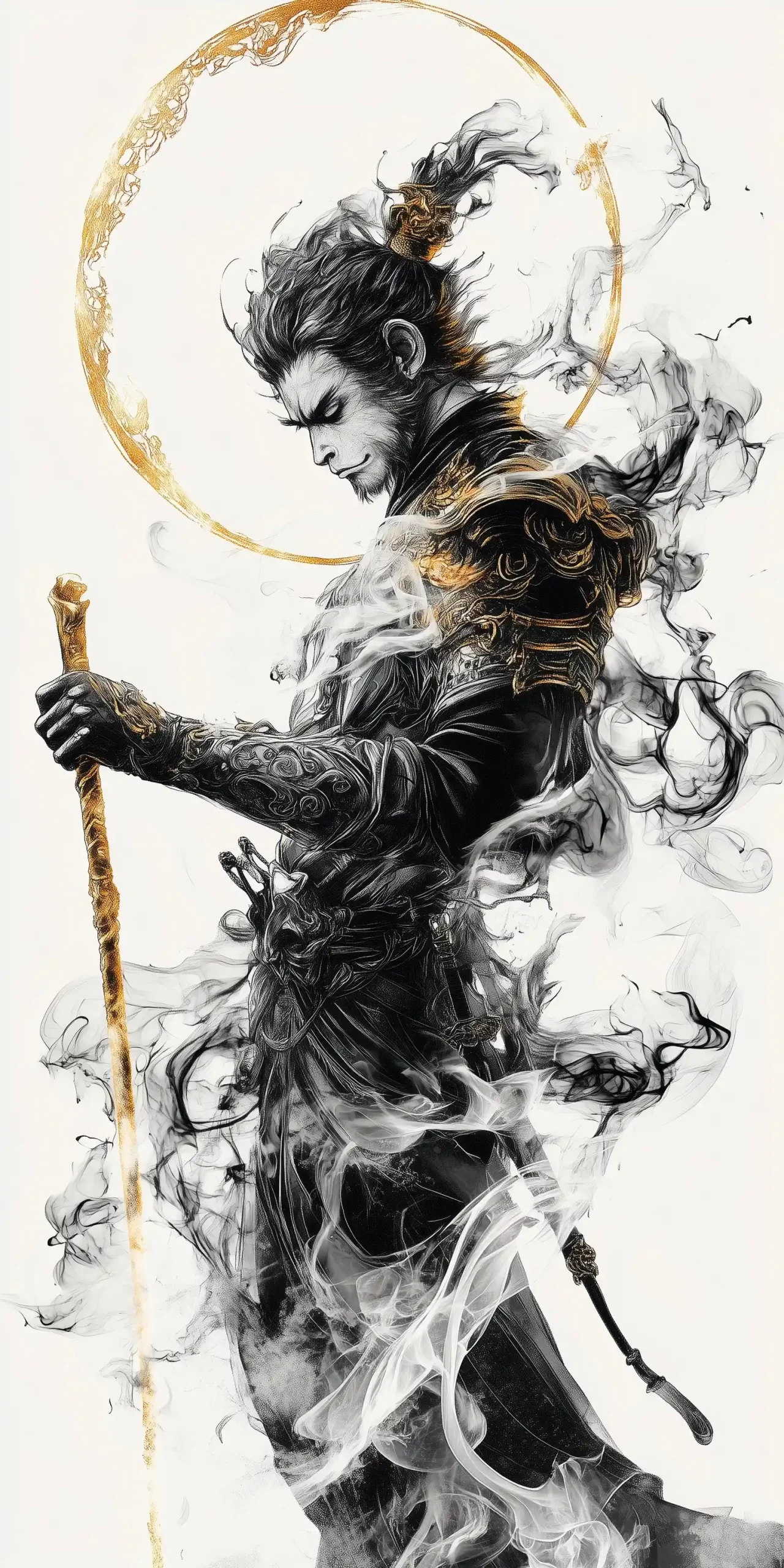 Monkey King Ink Art Midjourney 提示词生成效果