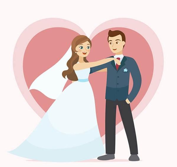 幸福的婚礼新人