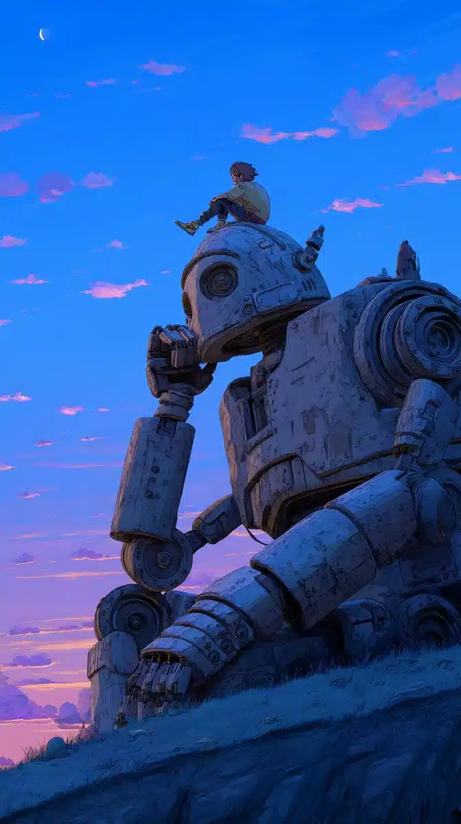 Robot Contemplation at Dusk Midjourney提示词