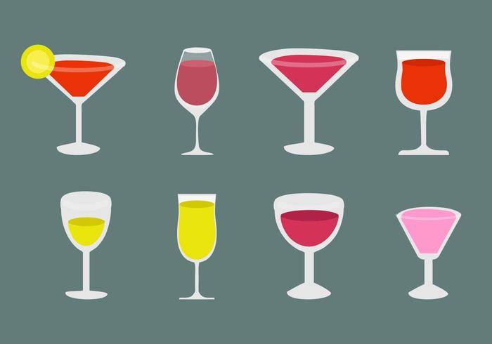 免费的酒精和鸡尾酒图标矢量