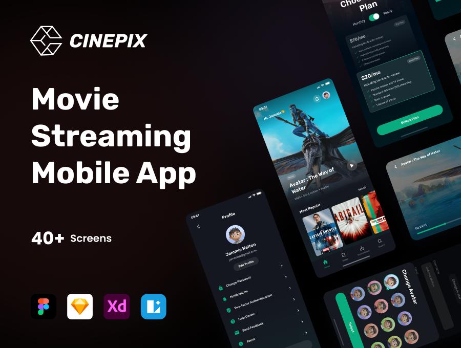 Cinepix - Movie Streaming Mobile App UI Kit