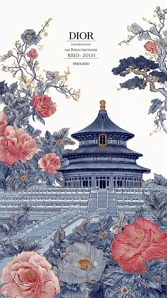 Beijing Landmark Illustration Midjourney提示词