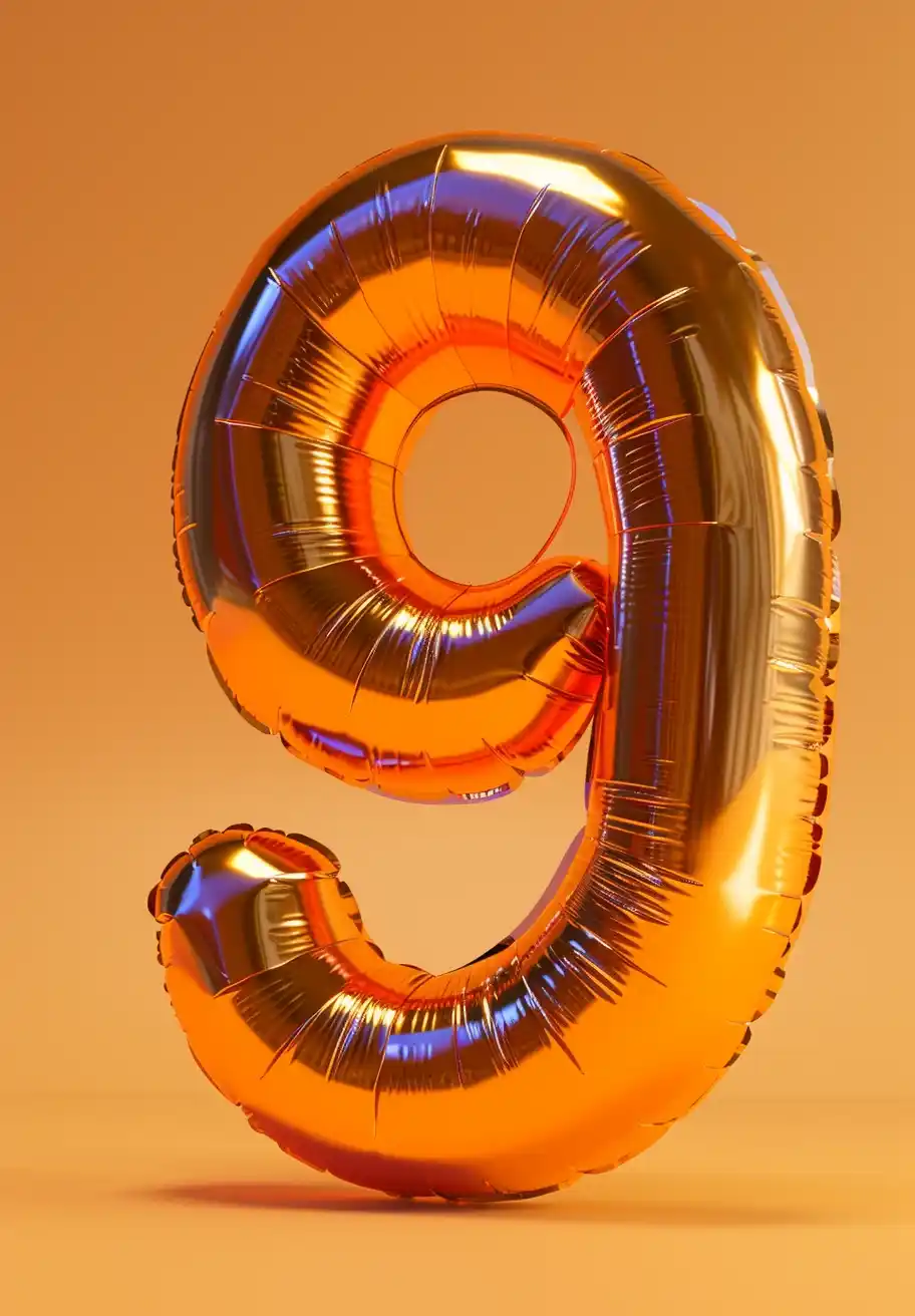 9 Inflated Orange Plastic Midjourney提示词