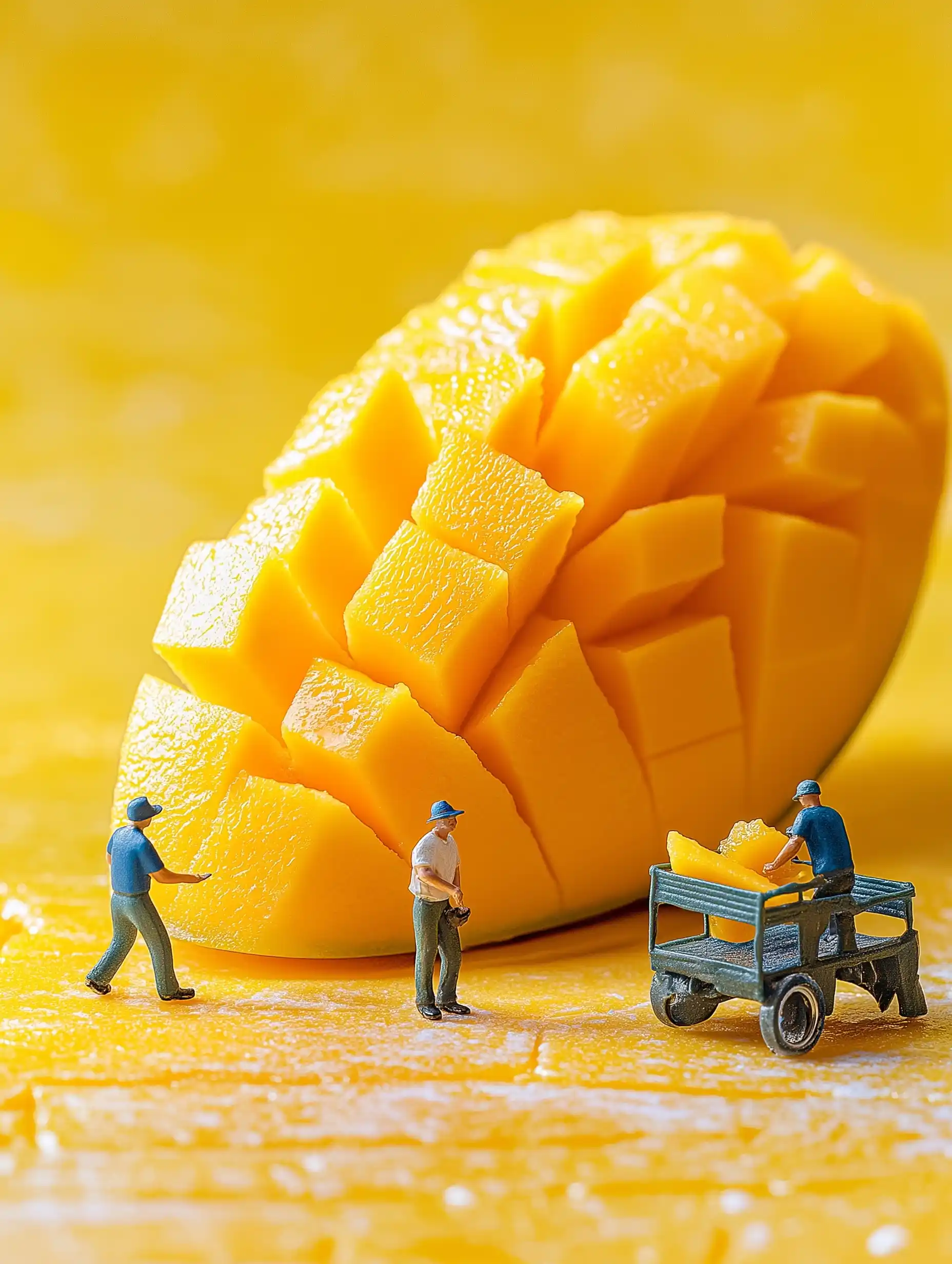 Mango Slices with Workers Midjourney提示词