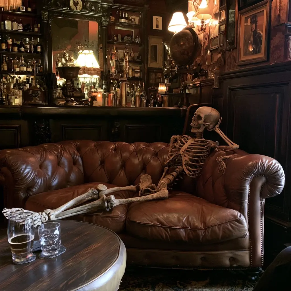Vintage Speakeasy Skeleton Midjourney提示词