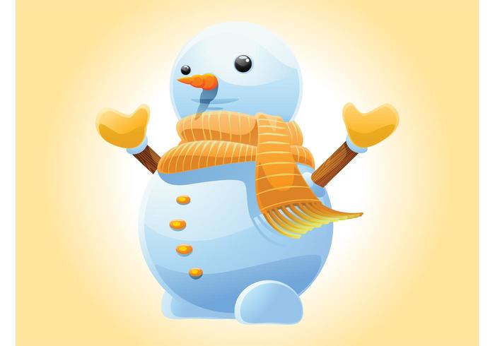 冬天的雪人矢量
