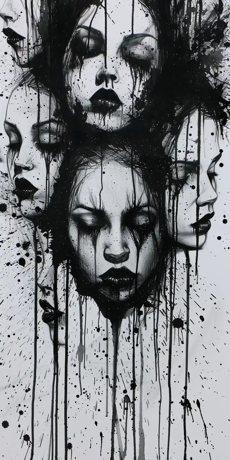 Dark Fantasy Women Faces Midjourney提示词