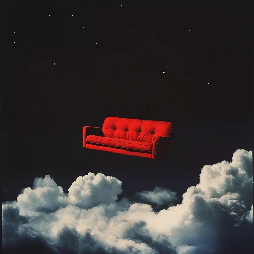 Sofa Above Night Clouds Midjourney提示词