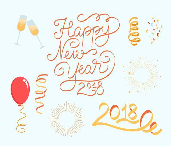 免费的新年2018年向量