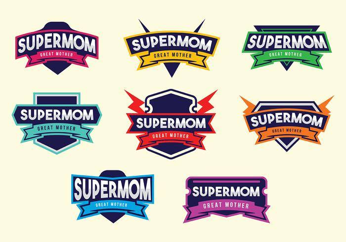 免费Supermom徽章载体