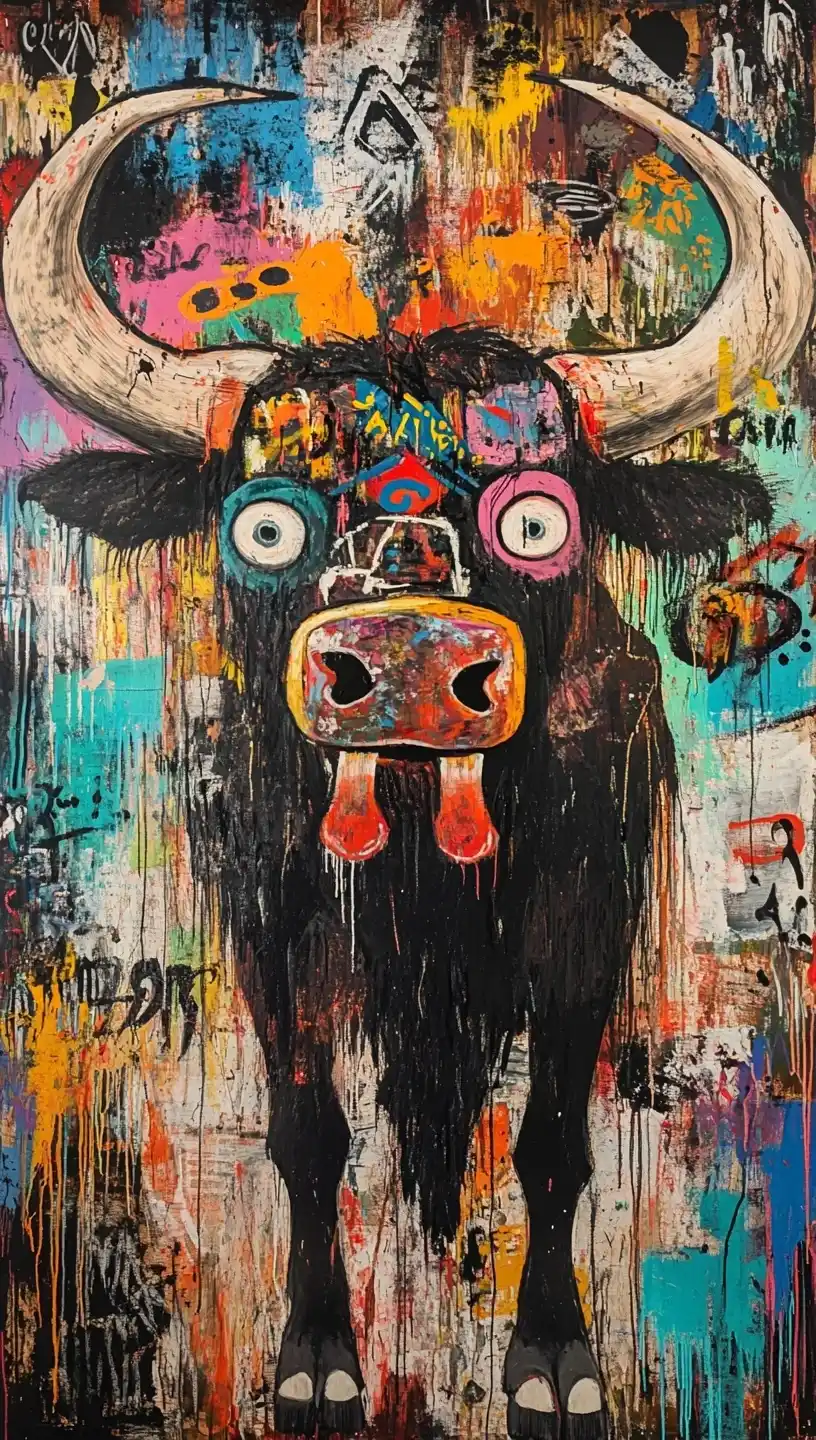Surreal Tibetan Yaks Art Midjourney提示词