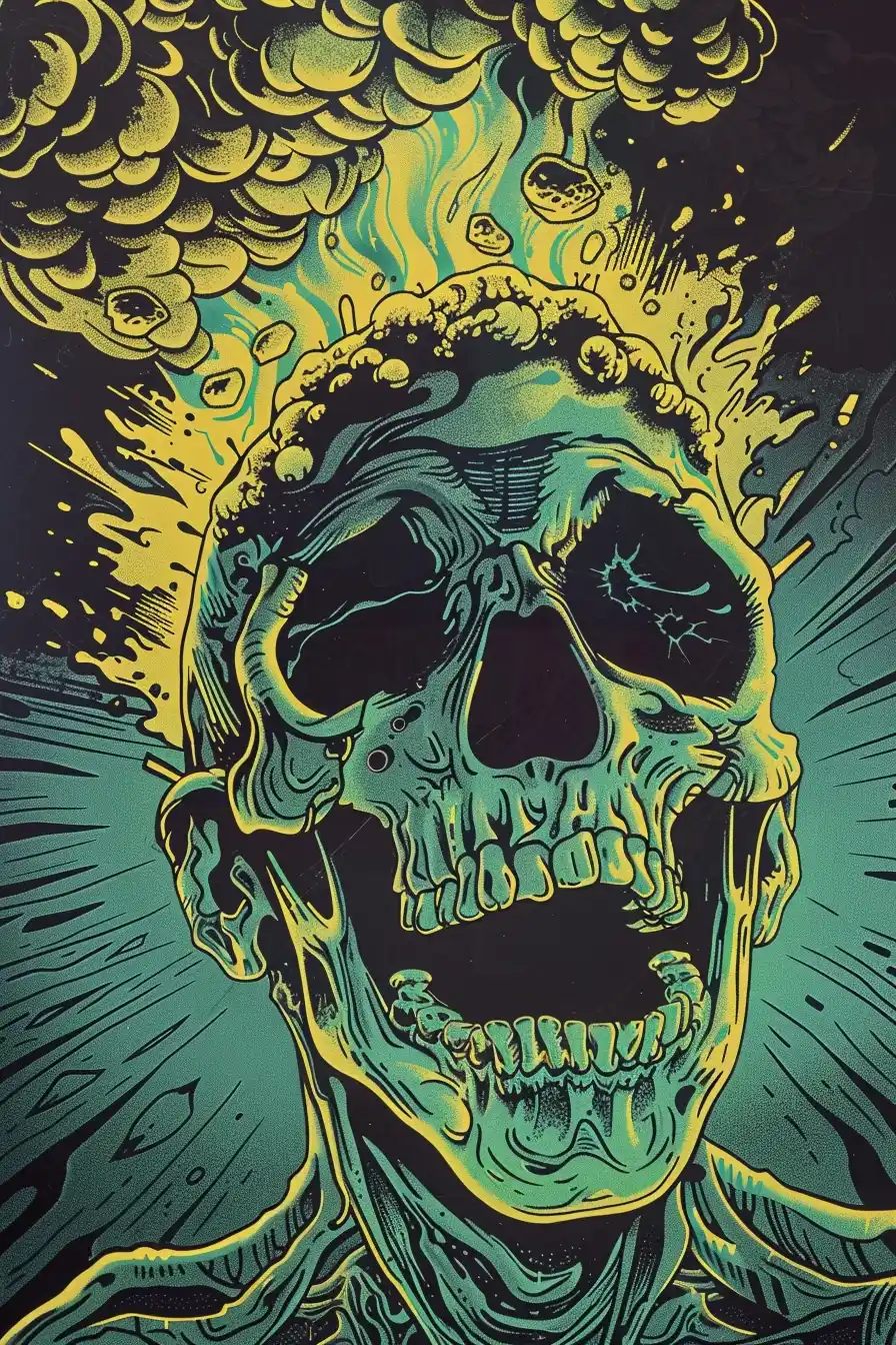 Glowing Stoner Doom Illustration Midjourney提示词