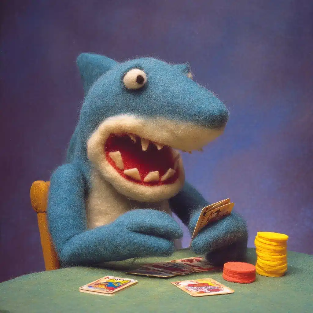 Felt Shark Playing Poker Midjourney提示词