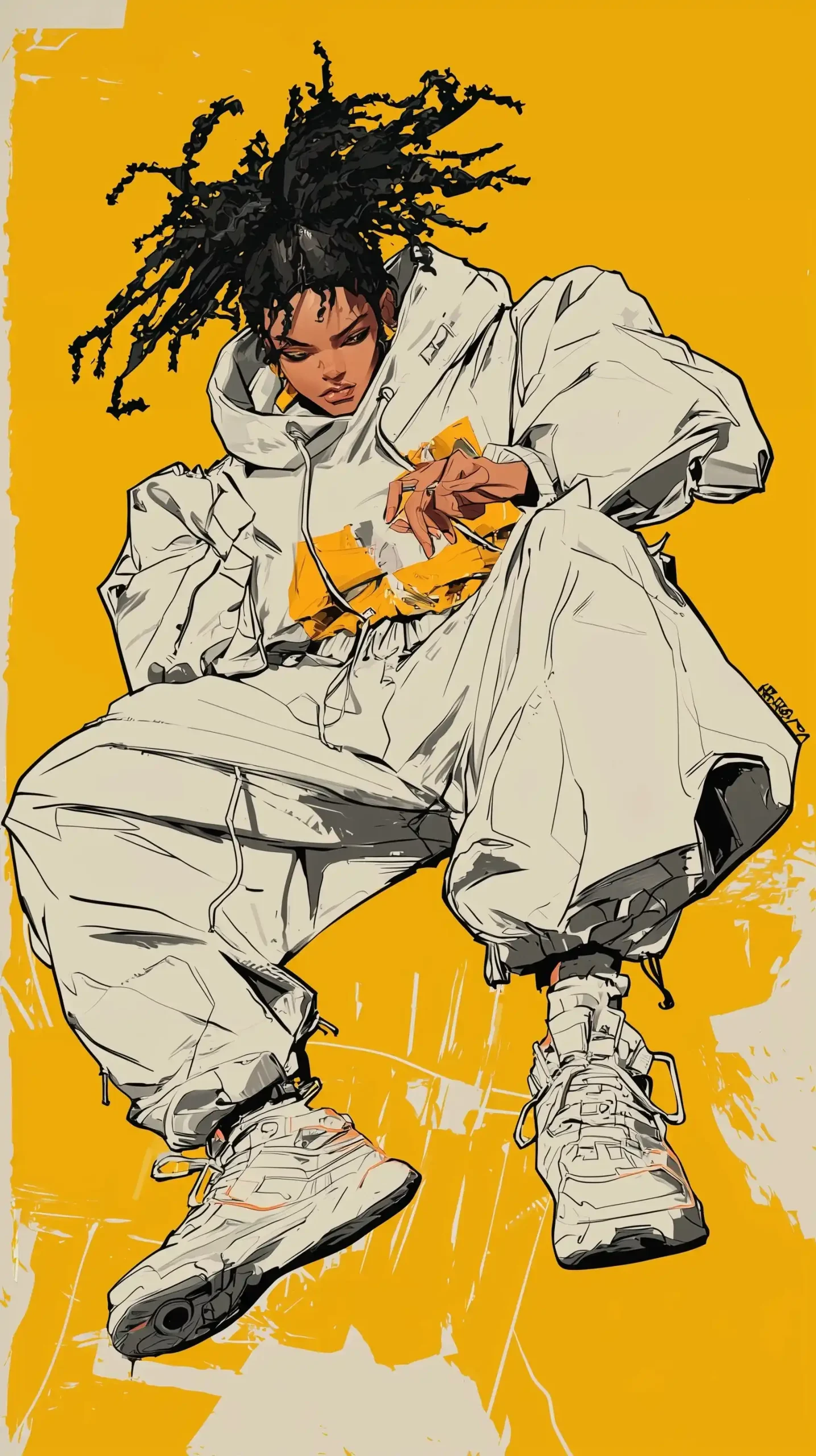 Techwear Woman in Anime Midjourney 提示词生成效果