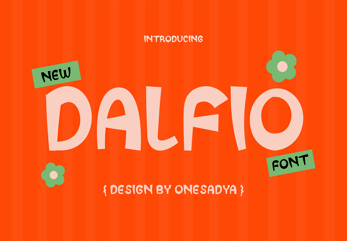 趣味手绘展示字体（Dalfio），Dalfio – Playful Hand-Drawn Display Font
