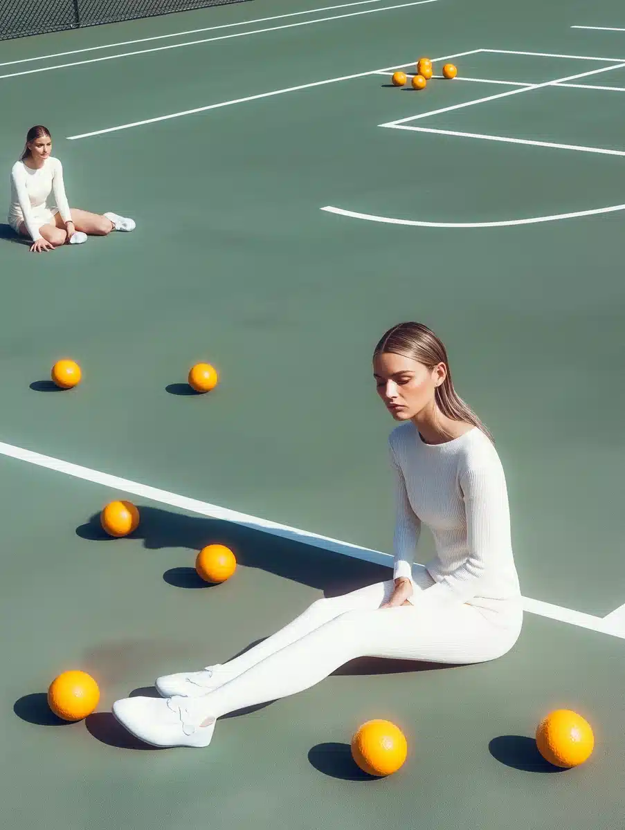 Minimalist Fashion on Court Midjourney提示词