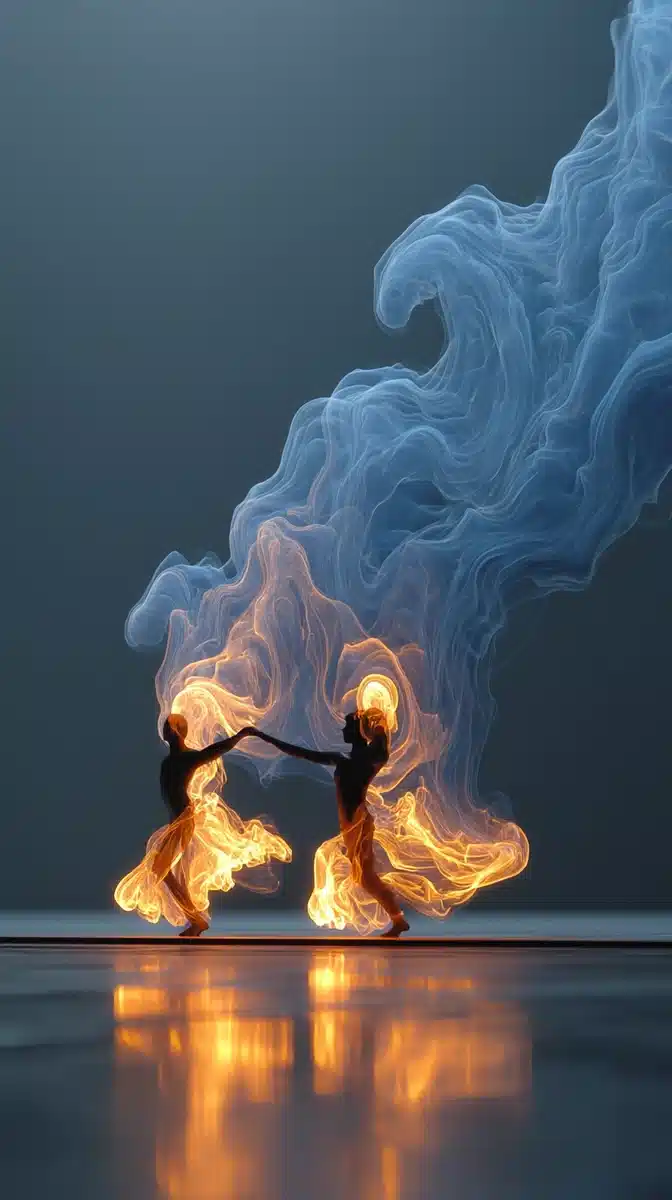 Smoke Dancers in Salsa Midjourney提示词