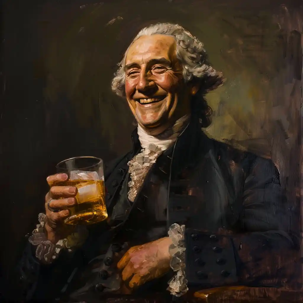 Simplistic Washington with Whisky Midjourney提示词