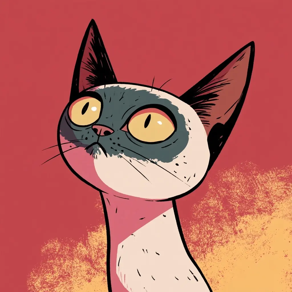 Cartoon Cat Illustration Midjourney提示词