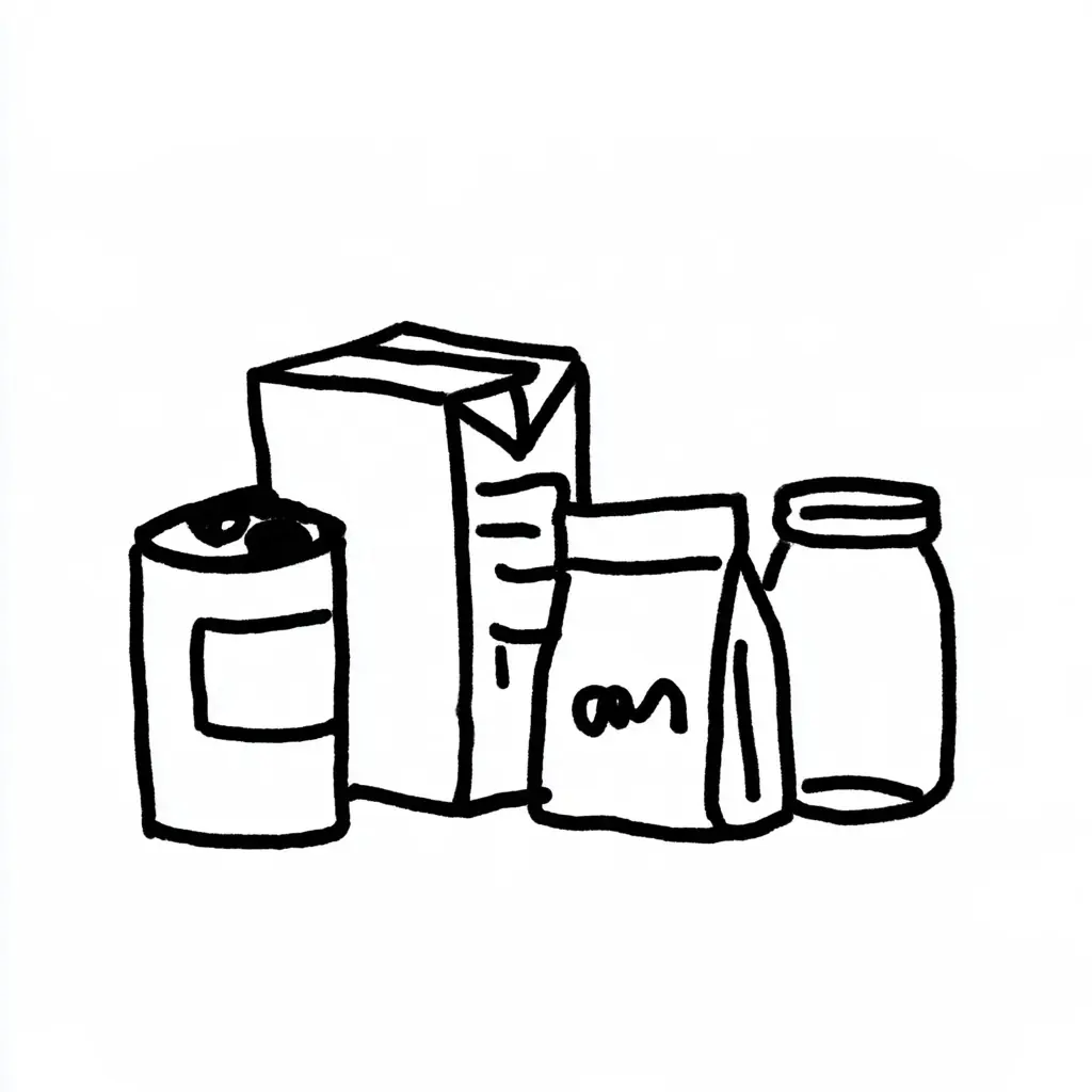 Packaging Set BW Illustration Midjourney提示词