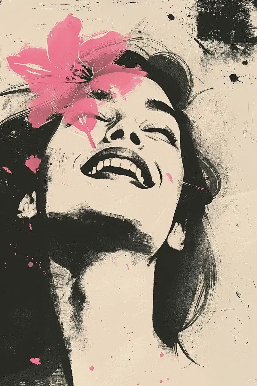 Neo-Impressionist Woman with Flower Midjourney提示词