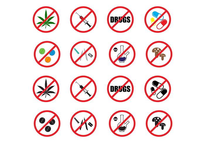 免费没有药物标志矢量