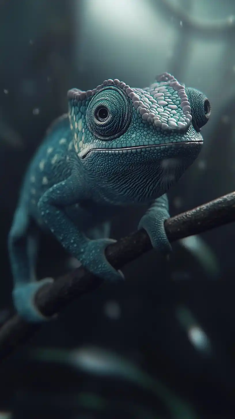 Hyper-Realistic Chameleon Portrait Midjourney提示词