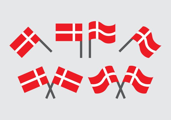 丹麦国旗矢量集合