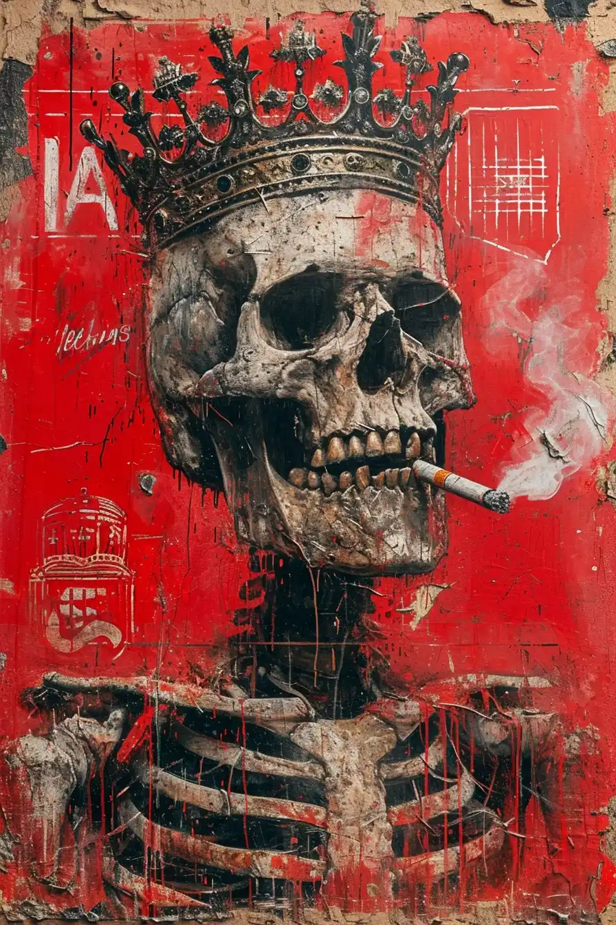 Regal Crowned Skull Midjourney提示词
