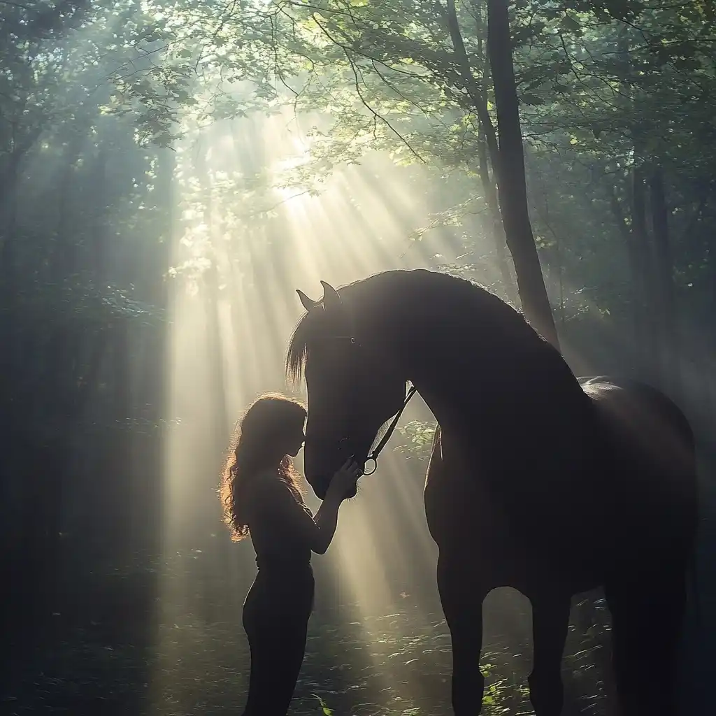 Rider and Horse Connection Midjourney提示词