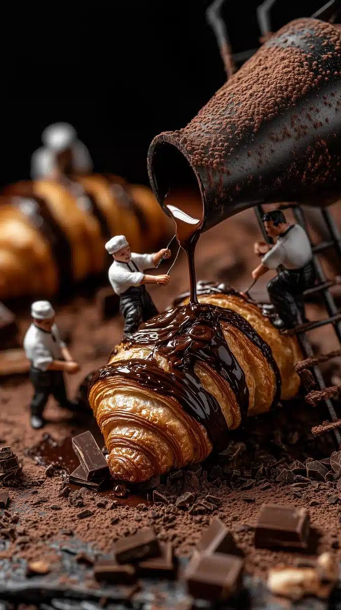 Miniature Bakers Decorating Croissant Midjourney提示词