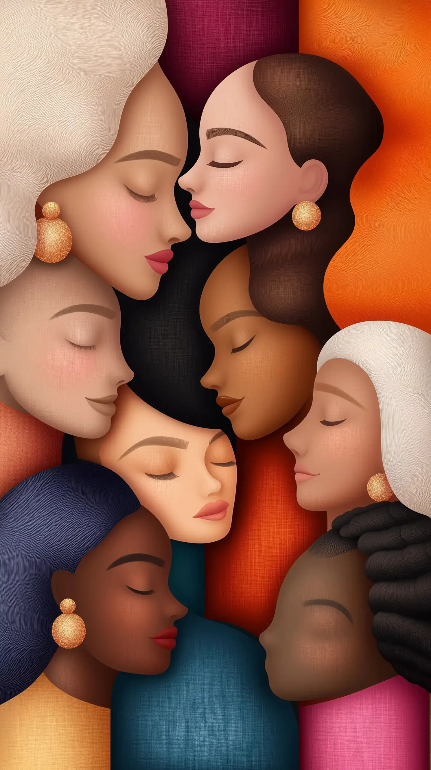 Diverse Women with Earrings Midjourney提示词