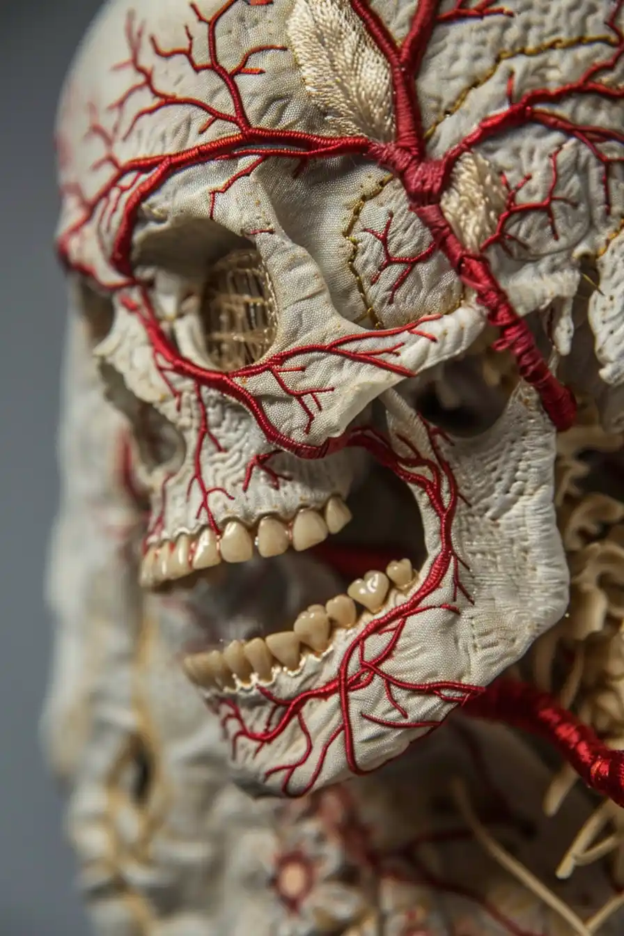 Anatomical Embroidered Cutaway Midjourney提示词