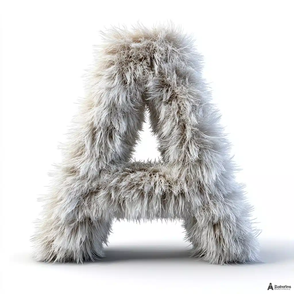 Furry Letter A 3D Render Midjourney提示词