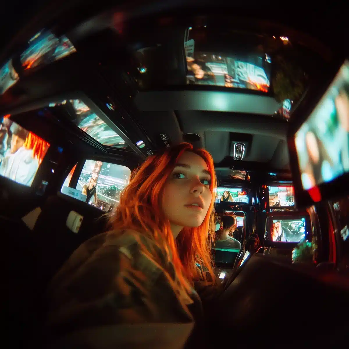 Photorealistic Christie in Car Midjourney提示词