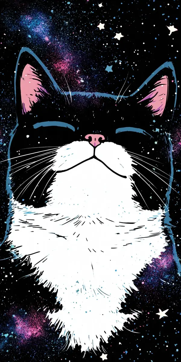 Anime Space Cat Midjourney提示词
