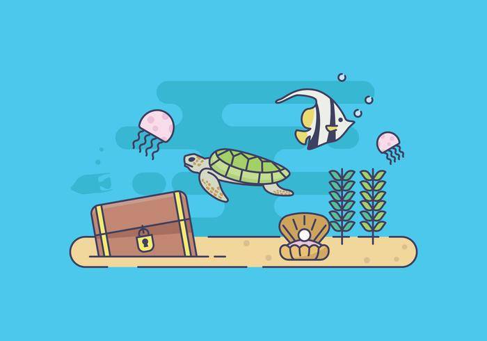 免费的海底插图