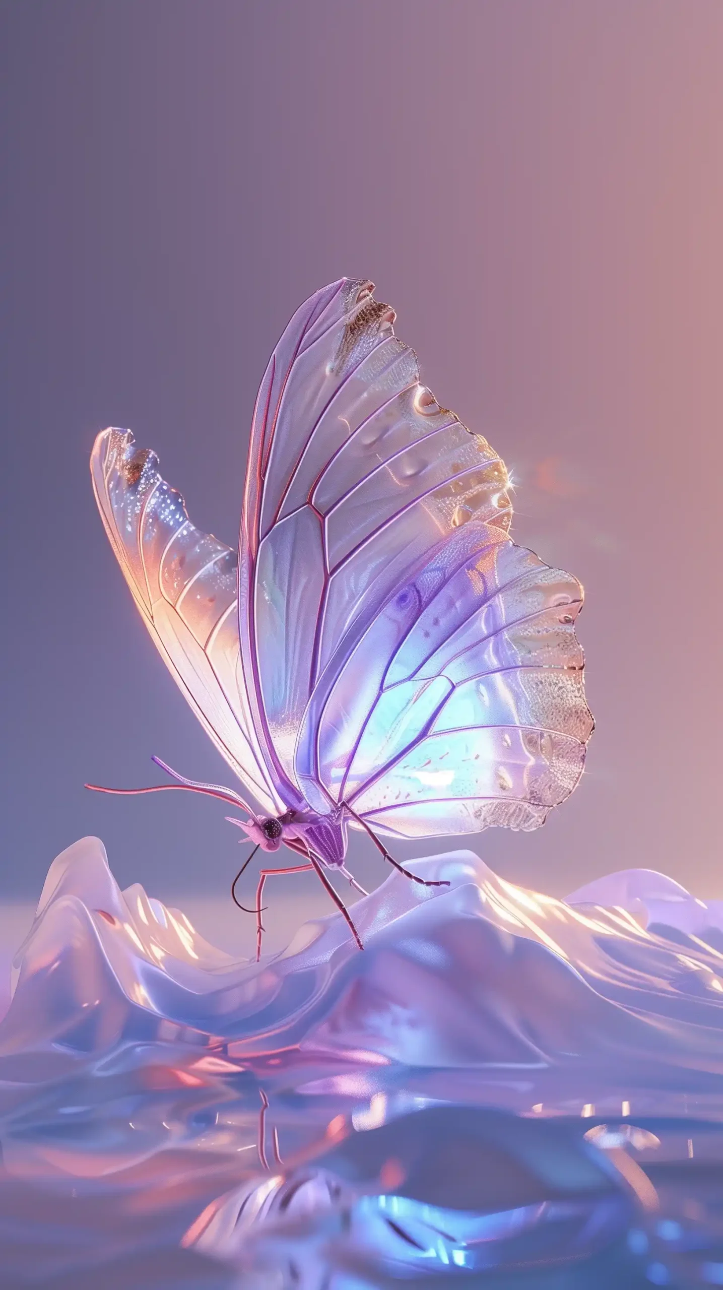 Ethereal Crystal Butterfly Midjourney提示词