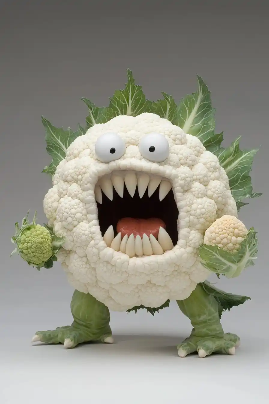 Detailed Cauliflower Monster Roar Midjourney提示词